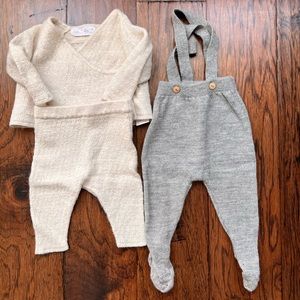 Zara baby Girl Newborn Matching Set and Suspenders (NB: 0-1 month)